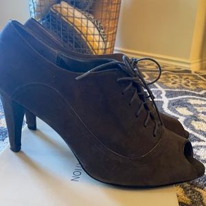Nice suede lace-front pump; great with jeans, sweater dress, and slacks.